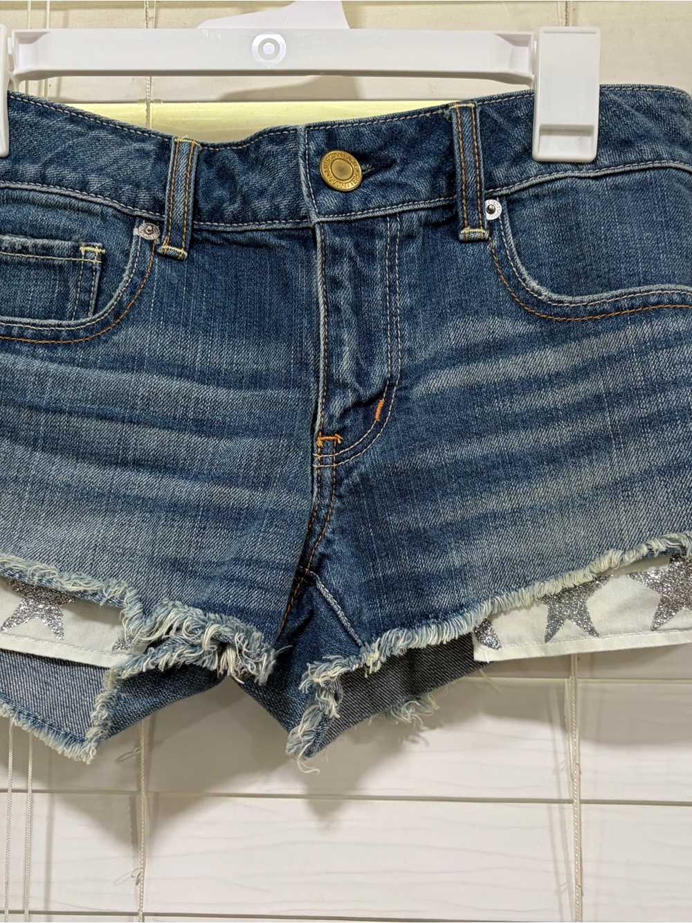 American Eagle Outfitters Distressed Blue Denim Cutoff Shorts
